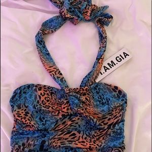 i am gia isabella top cheetah print blue